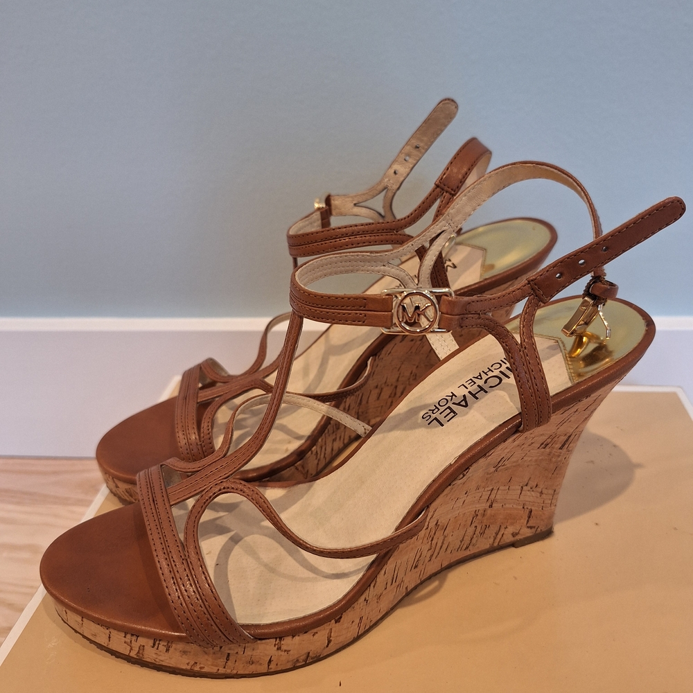 Michael Kors Brown Wedge Sandals